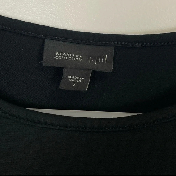 J Jill Wearever Collection Shirt Womens Size Small Black Pearl Sleeve Stretch - Picture 3 of 5